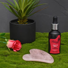 Glow Duo « Les Incontournables » Gua Sha Quartz rose et Sérum d’huile d’argan au pamplemousse 30ml  - Naturesse